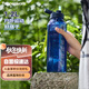 特百惠（Tupperware）水力瓶1.2L超大容量夏季戶(hù)外運動(dòng)水杯子帶吸管便攜冷水壺 夜海藍