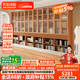 法詩(shī)韻實(shí)木定制卡座書(shū)柜一體整墻客廳書(shū)架橡木滿(mǎn)墻置儲物落地玻璃展示柜 1.8米長(cháng)*2.4米高（四門(mén)書(shū)柜） ENF母嬰級環(huán)?？咕?8MM加厚橡木
