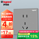 羅格朗（LEGRAND）開(kāi)關(guān)插座電工電料逸景深砂銀灰色86型面板墻面暗裝插座 10A五孔二三插 插座
