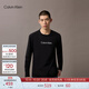 Calvin KleinJeans25秋季新款男士休閑通勤ck字母印花圓領打底衫長袖T恤上衣 UB1-太空黑 M