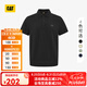 CAT卡特POLO衫男士經(jīng)典華夫格美式短袖翻領(lǐng)T恤25春夏新品通勤上裝 黑色 XL
