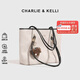 CHARLIE&KELLI CK品牌包包女包時(shí)尚送女友生日禮物托特包大容量通勤單肩腋下包 米色【京倉配送 品牌禮袋】