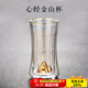 容山堂雙層玻璃杯綠茶泡茶杯描金山巒水杯辦公室大號防燙心經(jīng)禪意 心經(jīng)束腰金山雙層玻璃杯