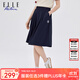 ELLE ACTIVE裙子女學(xué)院風(fēng)半身裙時(shí)尚休閑運動(dòng)百褶裙女遮肉顯瘦半過(guò)膝A字裙女 藏青色 L