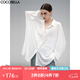 COCOBELLA微透視蝙蝠袖休閑白襯衫女Oversize遮陽(yáng)開(kāi)衫SR3193 白色 M