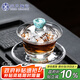 SUSHI CERAMICS蓋碗輕奢水晶玻璃三才蓋碗綠松石茶碗功夫茶具150ml  ROLANDO系列