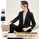 尚都比拉職業(yè)通勤西裝套裝女春秋正裝西服外套褲子面試兩件套 黑色 XL