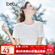 百圖betu女裝夏季新款T恤立體提花肌理寬松圓領(lǐng)短袖T恤女2304T12 米白 S