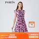 PORTS寶姿女裝春夏新品時(shí)尚碎花圓領(lǐng)短袖連衣裙LM8D240MPP109 丈青印花 M (6)