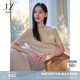 玖姿·安娜蔻優(yōu)雅復(fù)古夏日通勤小香風短袖針織衫女2025夏季新款 杏色 L