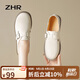 ZHR單鞋女百搭舒適軟底勃肯鞋女真牛皮簡(jiǎn)約兩穿女鞋 BT69 米色 38 