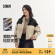 森馬（Semir）防護外套|外套女短款連帽oversize秋季潮酷拼色三防夾克戶(hù)外 卡黑色調00459 S