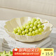 拜杰水果盤零食盤家用果盤客廳干果盤托盤糖果堅(jiān)果盤銀邊奶白色花瓣形