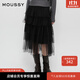 moussy 新品復(fù)古優(yōu)雅重工紗裙A型半身裙女028HAZ30-2621 020黑色 S 00001/S