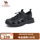 駱駝（CAMEL）戶外休閑運動涼鞋包頭洞洞沙灘鞋男 G13M076011 黑色 41