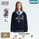 Teenie Weenie小熊女裝衛(wèi)衣2025秋季新款學(xué)院風(fēng)可拆卸領(lǐng)帶拼接襯衫 藏青色 S