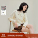 茵曼溫柔甜美蘑菇刺繡毛衣2025秋女裝新款針織開(kāi)衫外套 淺杏色 S
