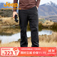 Jeep沖鋒褲男戶(hù)外杜邦三防硬殼登山褲親膚雙層加絨保暖工裝褲 品牌黑 XL