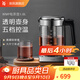 WMF 德國福騰寶電茶壺 家用電熱水壺煮茶器不銹鋼玻璃防燙燒水壺 1L 電茶壺