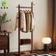 棲音閣實(shí)木掛衣架落地式臥室衣帽架家用房間室內加厚加粗辦公室衣服掛架
