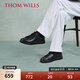 THOM WILLS男士休閑皮鞋男夏季全牛皮板鞋男黑色英倫平底小黑鞋 黑色G073-1 41 /7.5碼