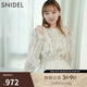 SNIDEL秋冬甜美荷葉邊露肩收腰系帶印花連衣裙SWFO244271 圓點(diǎn)圖案 M （1）