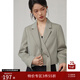 自巧小個(gè)子正肩黑色西裝女設計感小眾2023春裝新款氣質(zhì)短款外套 印象灰 XXS (148-151cm左右參考)