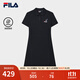 FILA 斐樂(lè )官方女子針織連衣裙2025夏新款時(shí)尚休閑純棉基礎POLO裙 傳奇藍-NV L 170/88A/L