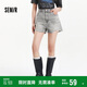 森馬（Semir）牛仔褲女寬松美式熱褲酷颯風(fēng)夏街頭毛邊短褲復(fù)古辣妹103324122010