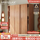 Morelax橡木推拉門(mén)衣柜家用臥室北歐原木風(fēng)小戶(hù)型實(shí)木移門(mén)柜子趟門(mén)大衣櫥 1.4米推拉門(mén)衣柜
