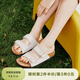 TOOMANYSHOES 延長(zhǎng)假期 25新款夏季勃肯拖鞋女外穿厚底一腳蹬情侶情人節(jié)女鞋 米白色 38