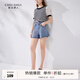 秋水伊人時(shí)尚百搭休閑牛仔短褲夏季新款女裝高腰A字顯瘦褲子 牛仔藍 M