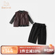班喜迪女童套裝秋裝2025新款時(shí)髦洋氣童裝兒童秋冬季衣服寶寶公主三件套 紫紅 90