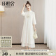 絲柏舍新中式連衣裙2025春季新款女裝優(yōu)雅簡(jiǎn)約風(fēng)A字立領(lǐng)中長(zhǎng)裙