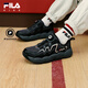 FILA童鞋兒童籃球鞋2025冬季新款男女童可頌鞋旋鈕運動(dòng)鞋 影黑灰/黑-TB 35 內長(cháng)21.5cm