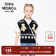 little MO&Co.童裝春秋裝兒童針織衫女童背心羊毛馬甲毛衣上衣女孩 黑色 110 110/56