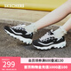 斯凱奇（Skechers）女鞋蕾絲熊貓鞋厚底增高百搭休閑運動(dòng)經(jīng)典復古老爹鞋11959 黑色/白色/BKW 38