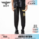 BOY LONDON潮牌長褲男女同款痞帥炸街中高腰黑色休閑衛(wèi)褲N34005 黑色 M 此款偏大，建議拍小一碼