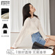 對白慵懶度假風(fēng)鏤空長(cháng)袖罩衫女2025夏季新款寬松透氣薄款外搭上衣 燕麥米 XL