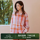 GANT/甘特春季新款女士襯衫上衣寬松廓形時尚休閑格紋長袖翻領(lǐng)襯衣 525淡紫色 34