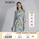 PORTS寶姿春夏新品女裝七分袖收腰顯瘦連衣裙LM8D058MPP095 奶綠色印花 L (8)