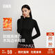 森馬（Semir）長(cháng)袖T恤女半高領(lǐng)緊身冬季2025發(fā)熱抓絨木耳邊打底衫109725101013