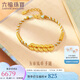 六福珠寶七夕禮物福滿(mǎn)傳家足金五帝錢(qián)黃金手鏈算盤(pán)珠手繩 計價(jià) 約6.48克