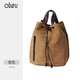 obsu日本2025新款戶(hù)外真皮包手工制作雙袋設計真皮斜挎包  駝色