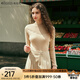 Olrain歐芮兒法式毛衣針織衫女春裝新款時尚氣質(zhì)加絨打底衫 辰紗米色 L