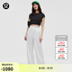 lululemon丨Stretch Woven 女士腰部褶邊闊腿褲 LW5HTOA 白色 M
