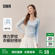 森馬（Semir）t恤女短款大圓領(lǐng)修身顯瘦2025春秋純色上衣內(nèi)搭109125101011
