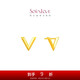 周大福SOINLOVE極簡(jiǎn) 18K金極簡(jiǎn)V字耳釘耳飾女送禮物 VE193