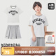 久歲伴兒童睡衣男童夏季家居服中大童短袖短褲可外穿夏季薄款透氣套裝 灰白條紋 170 /身高160-172體重105-120斤
