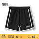 森馬（Semir）休閑褲女撞色運(yùn)動(dòng)風(fēng)時(shí)尚夏季2025新款顯瘦寬松字母A字短褲潮 黑色90001 M